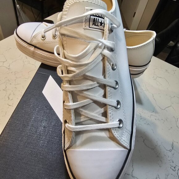 Converse Mens Ctas Lift Ox White Skateboarding Shoes Size 12 LEATHER 561680C - Picture 2 of 9